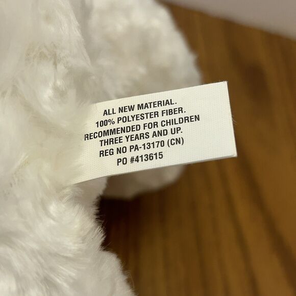 Burton + Burton White Plush Bear with Red Checked Accents Holding Heart 10 Inch - Picture 7 of 10